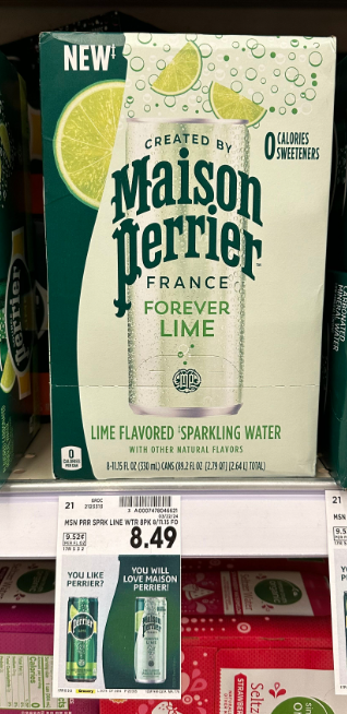 Maison Perrier Lime Sparkling Water Kroger Shelf Image