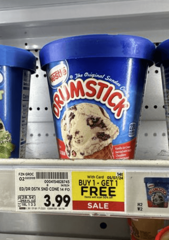 Nestle Drumstick Kroger Shelf Image Ice Cream