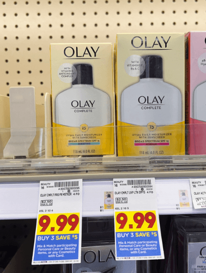 Olay Moisturizer Kroger Shelf Image