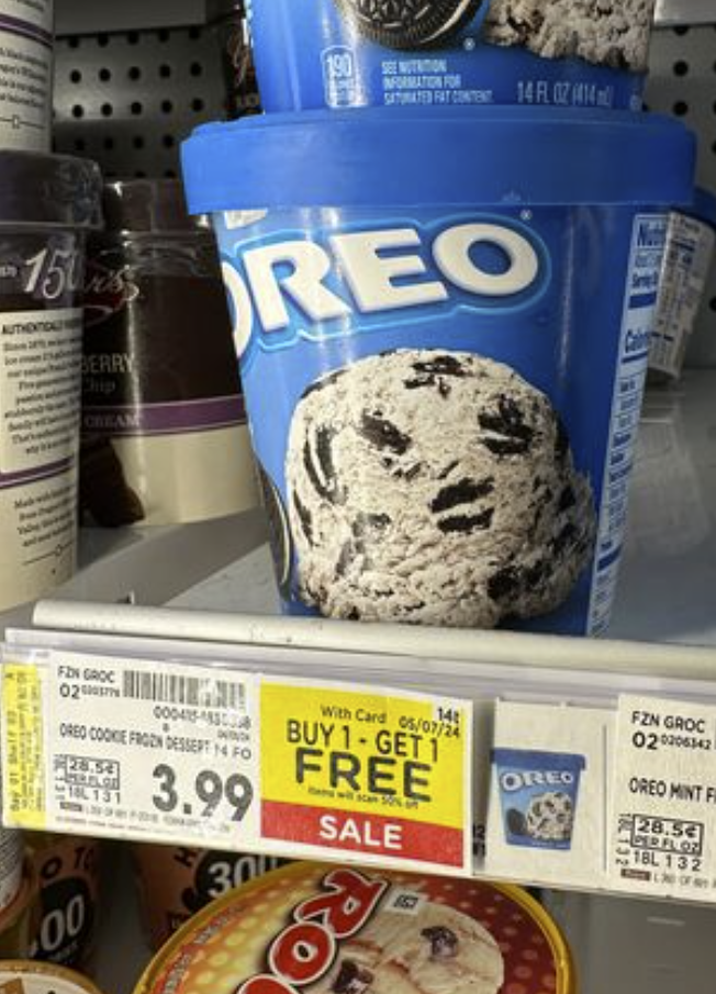 Oreo Ice Cream Kroger Shelf Image