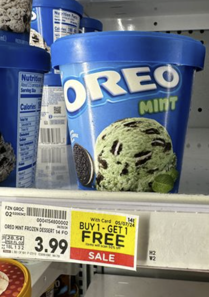 Oreo Ice Cream Kroger Shelf Image