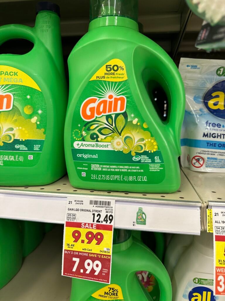 gain detergent kroger shelf image