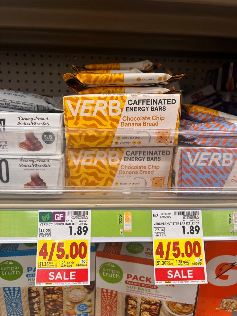 verb caffeinated bars kroger shelf image