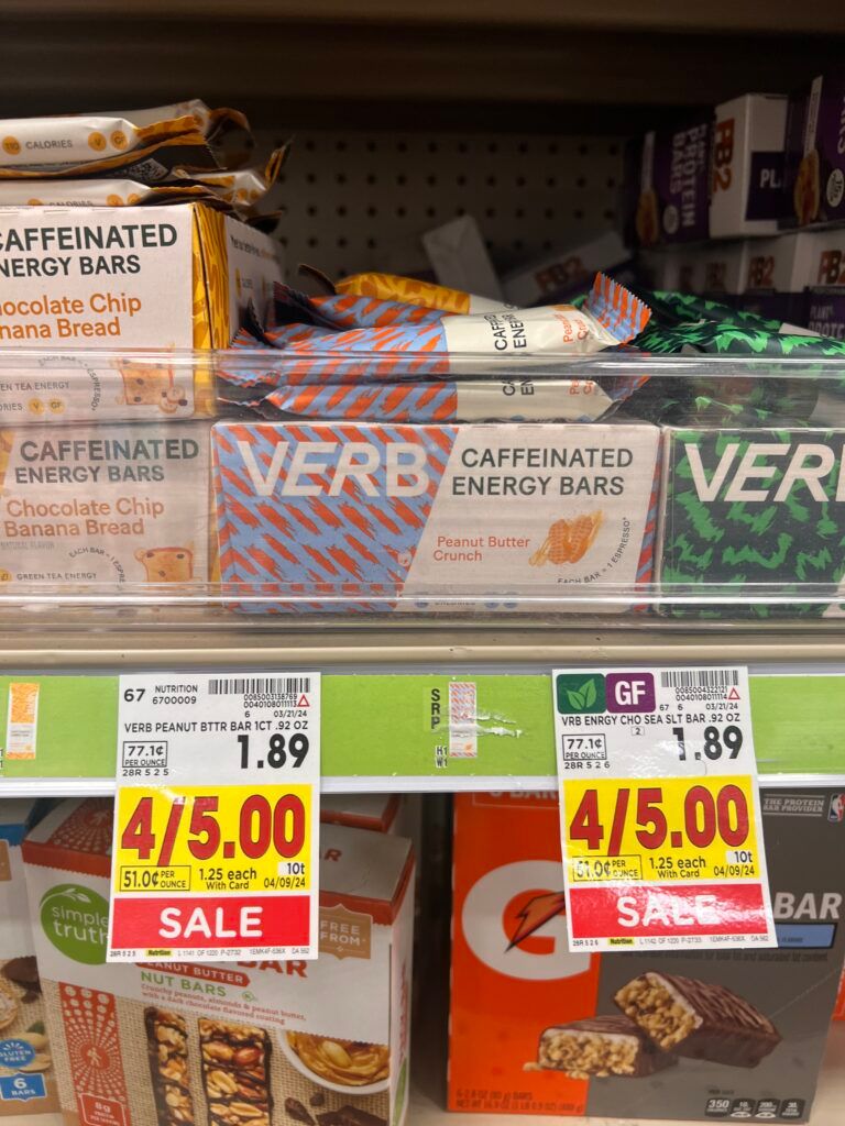 verb caffeinated bars kroger shelf image
