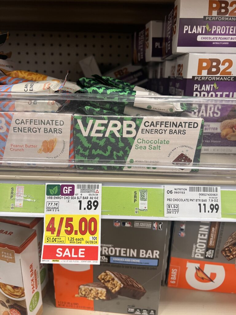 verb caffeinated bars kroger shelf image