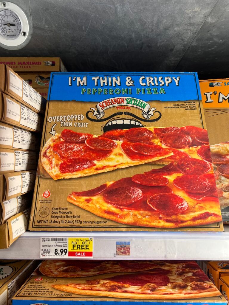 screamin sicilian pizza and breadstix kroger shelf image