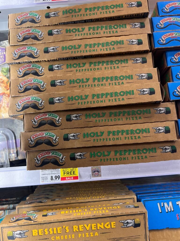 screamin sicilian pizza and breadstix kroger shelf image