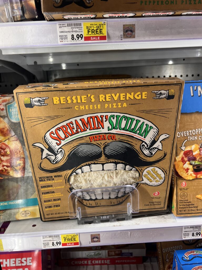 screamin sicilian pizza and breadstix kroger shelf image