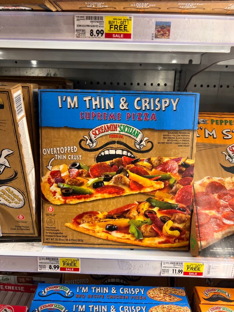 screamin sicilian pizza and breadstix kroger shelf image