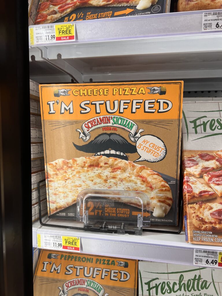 screamin sicilian pizza and breadstix kroger shelf image