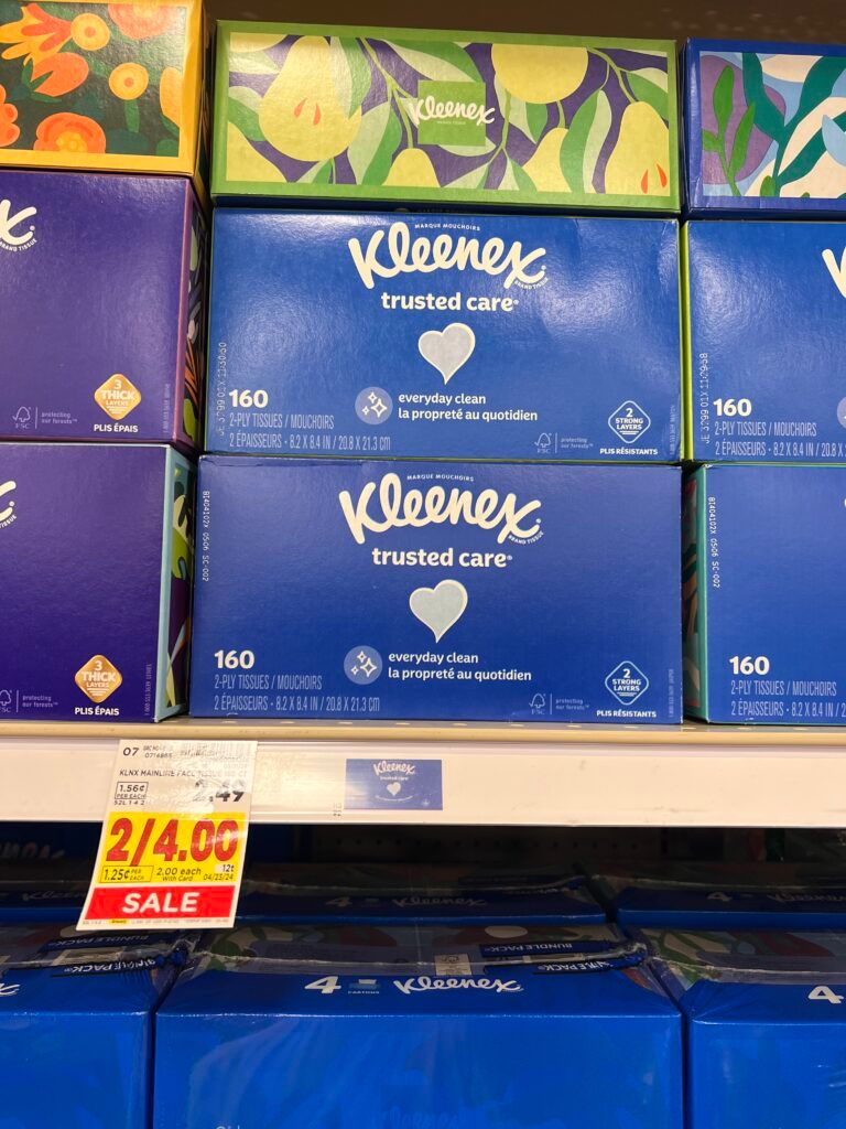 kleex tissue kroger shelf image