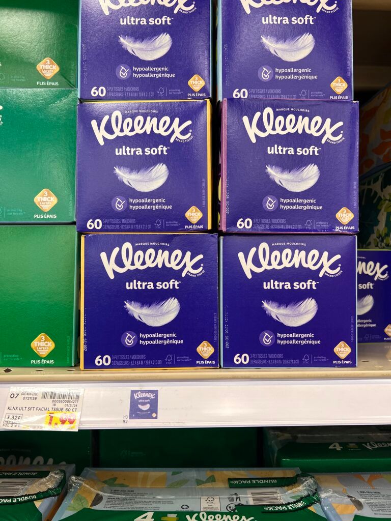 kleex tissue kroger shelf image