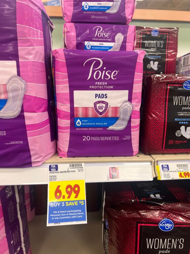 poise pads or liners kroger shelf image 