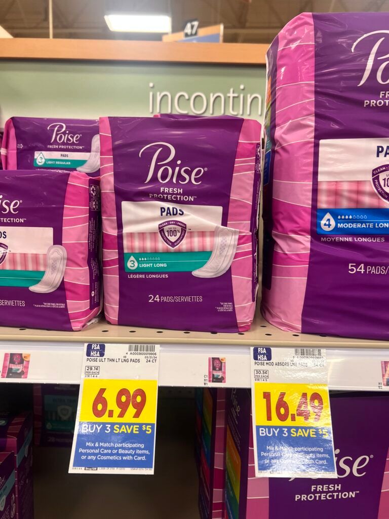 poise pads or liners kroger shelf image 