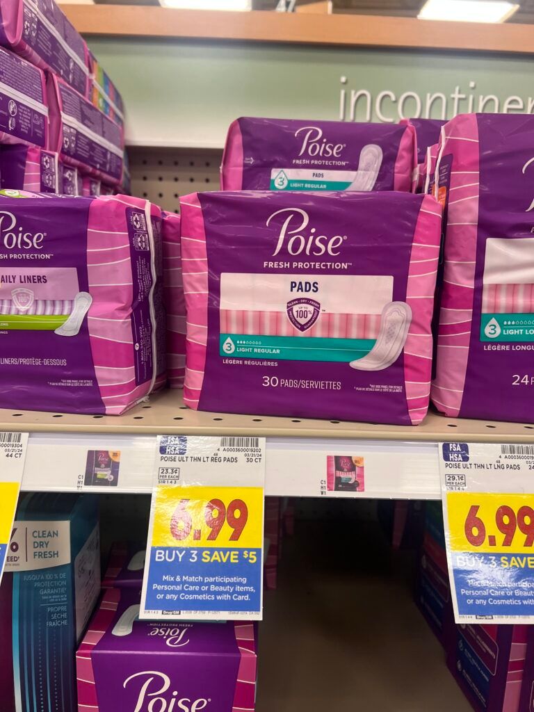 poise pads or liners kroger shelf image 
