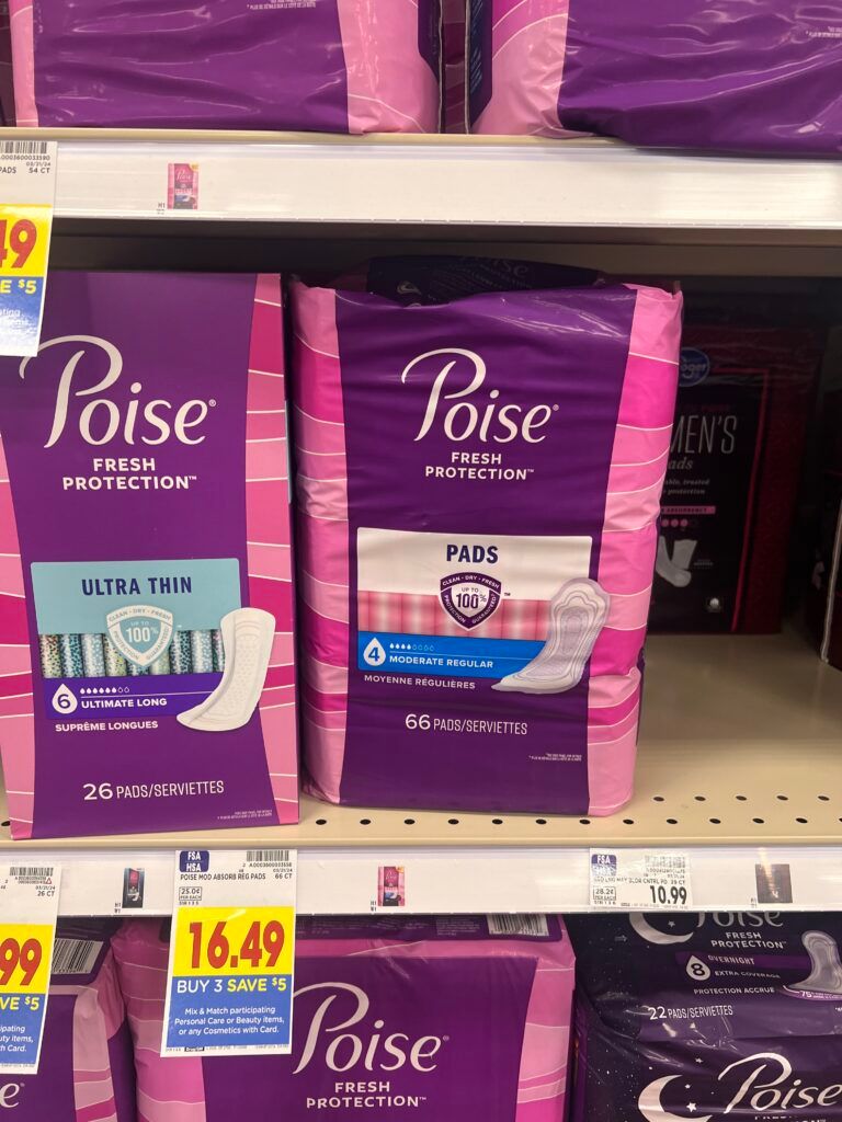 poise pads or liners kroger shelf image 