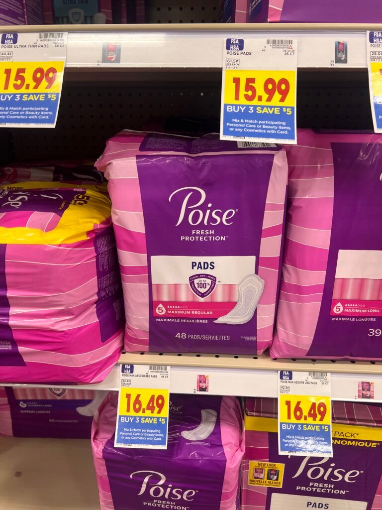 poise pads or liners kroger shelf image 
