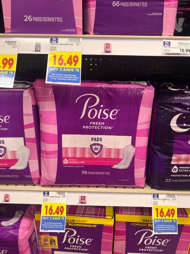 poise pads or liners kroger shelf image 