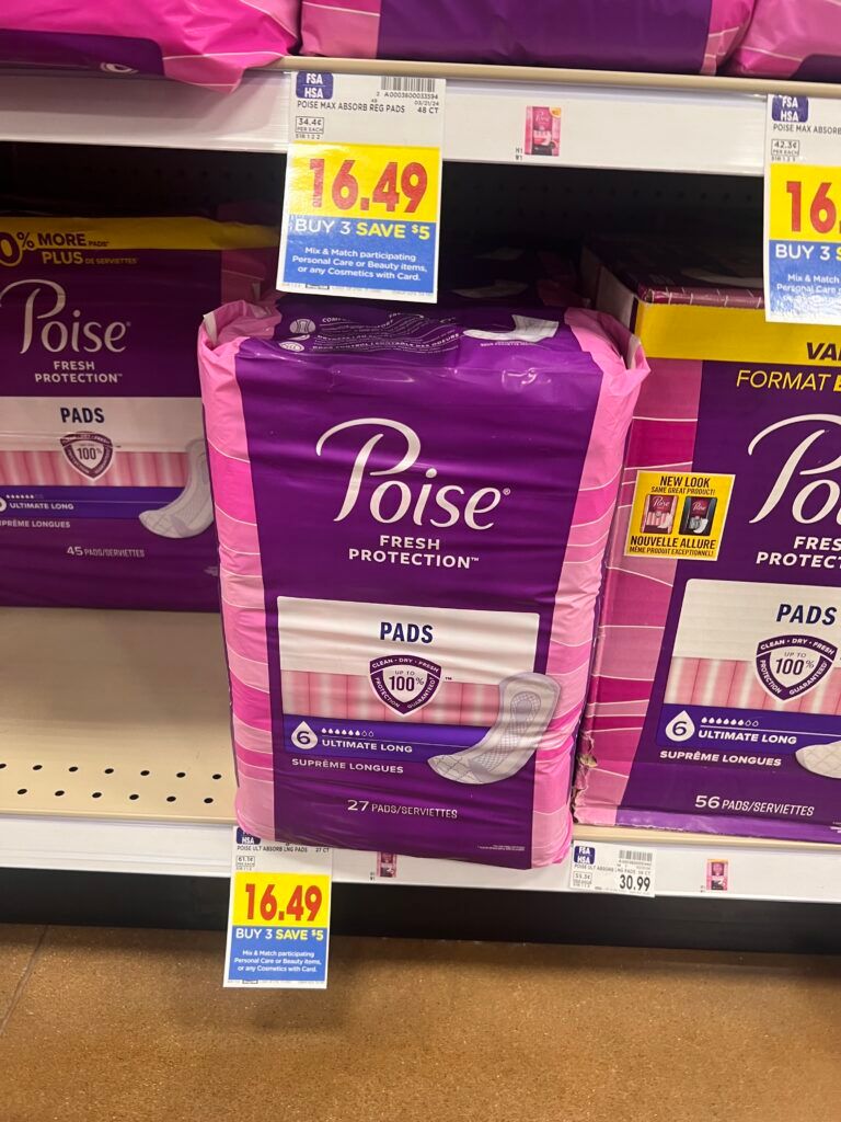 poise pads or liners kroger shelf image 