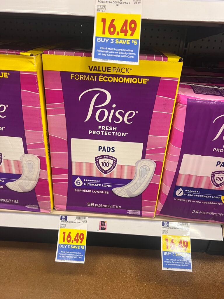 poise pads or liners kroger shelf image 