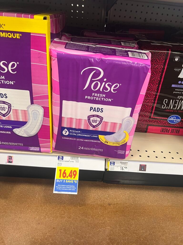 poise pads or liners kroger shelf image 