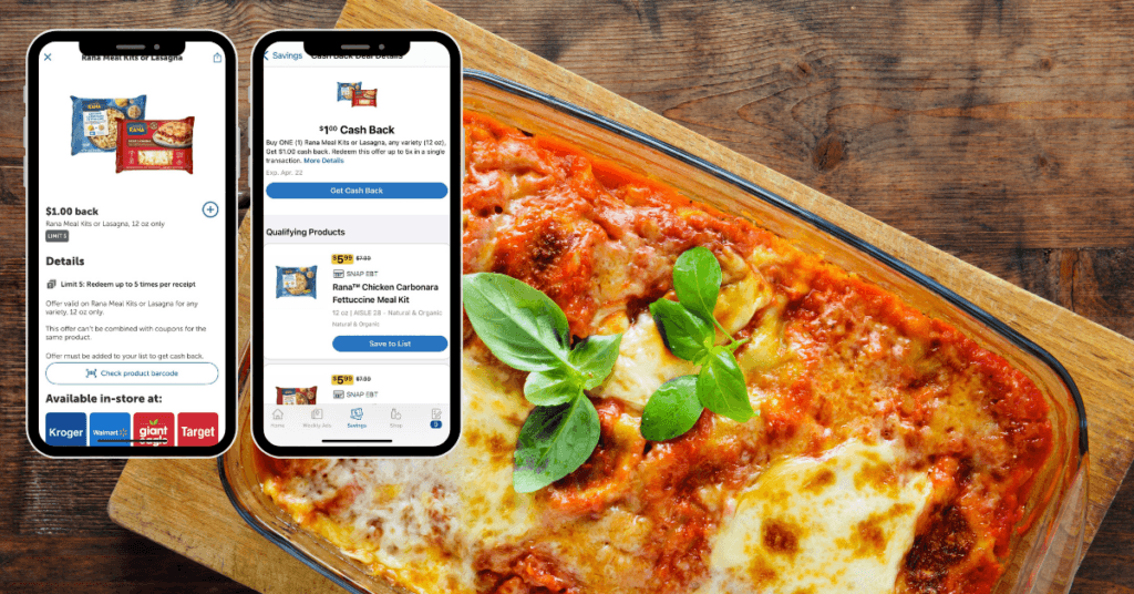 Rana Meal Kit Or Lasagna rebates kroger