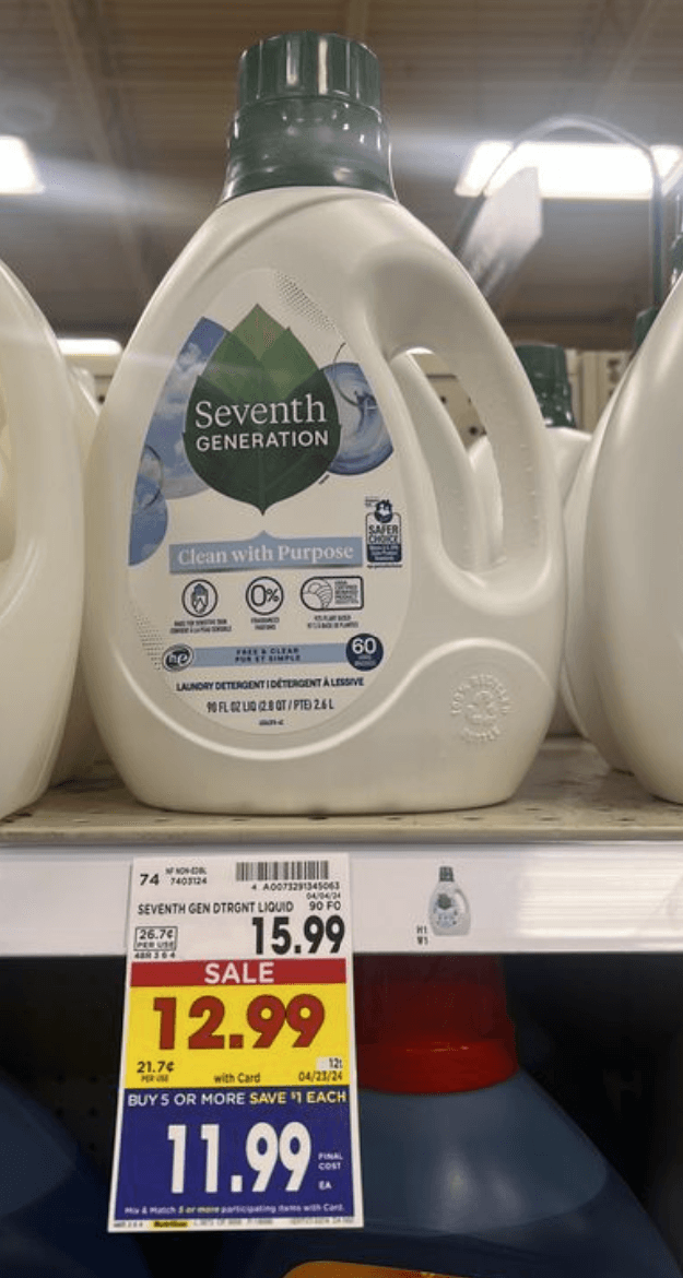 Seventh generation dish soap and laundry soap deal with kroger mega