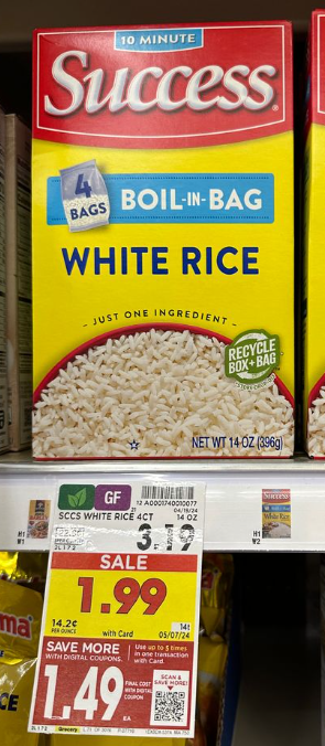 Success Rice Kroger Shelf Image