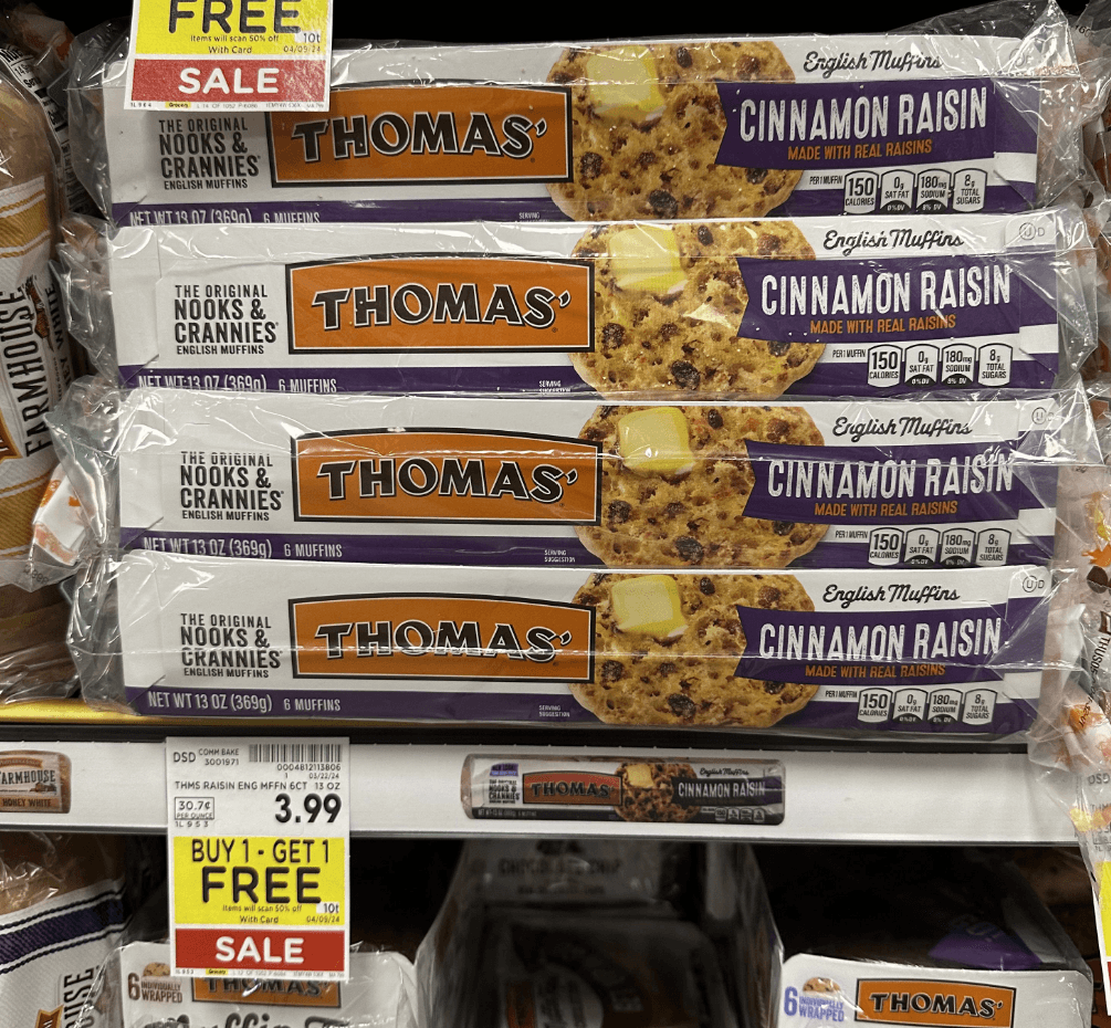 Thomas' English Muffins Kroger Shelf image