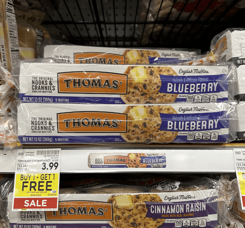 Thomas' English Muffins Kroger Shelf image