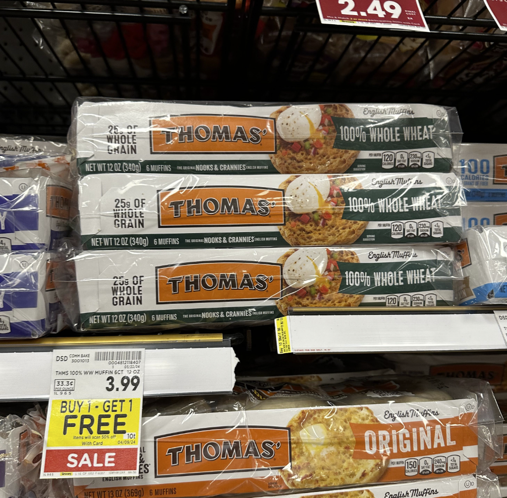Thomas' English Muffins Kroger Shelf image
