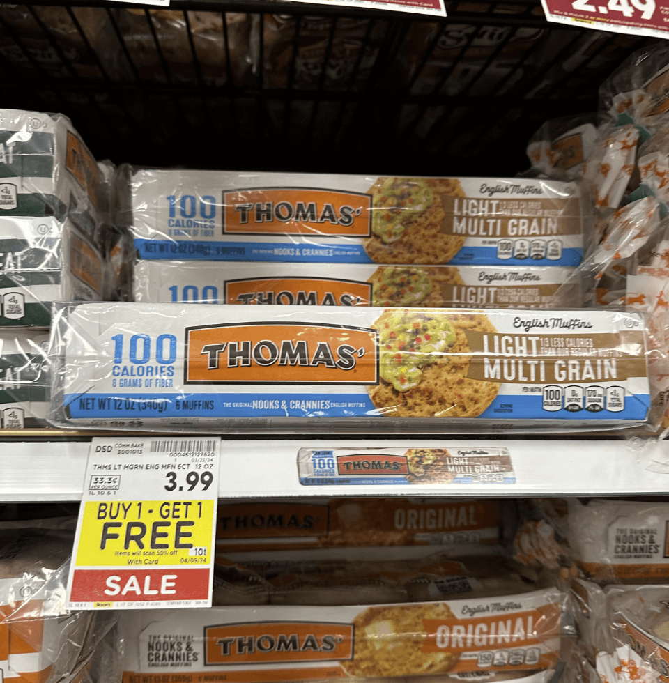 Thomas' English Muffins Kroger Shelf image