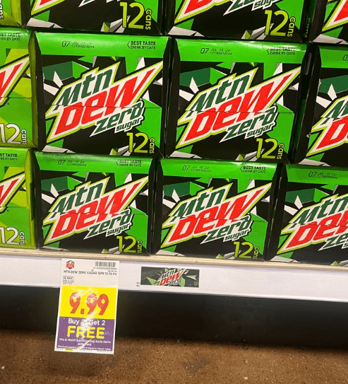 buy 2 get 2 free soda pop images kroger shelf
