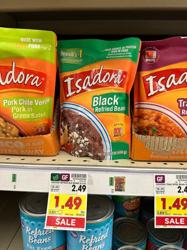 isadora pouch beans kroger shelf image (1)