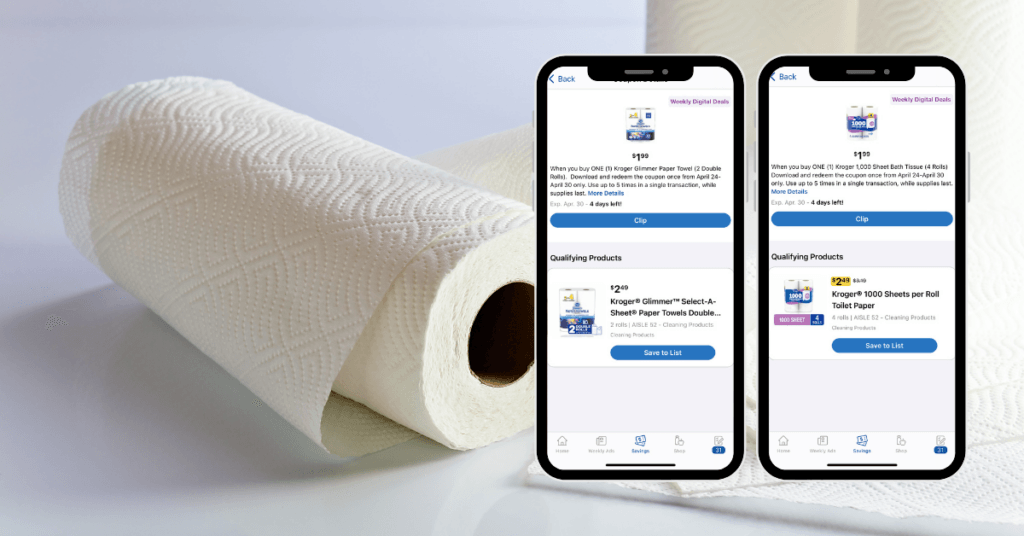 kroger tp and paper towels digital