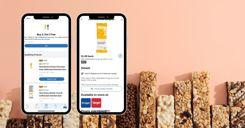 verb caffeinated bars kroger digital and ibotta rebate