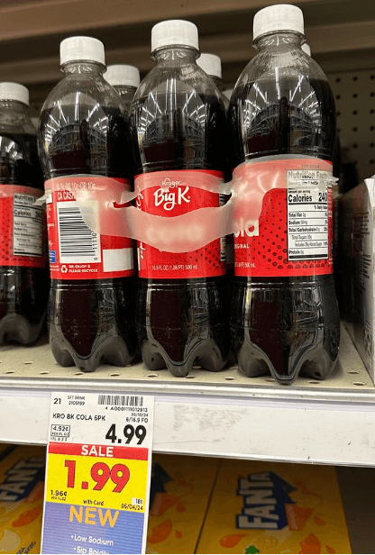 Big K Soda 6 pk kroger shelf Image