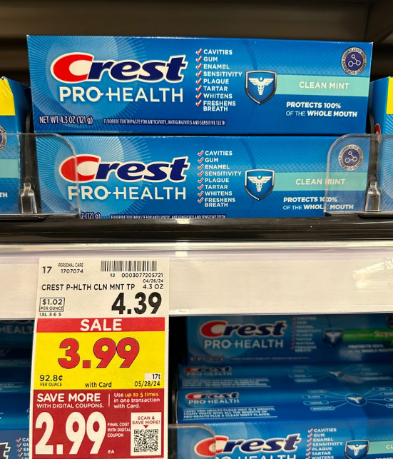 Crest Pro-Health Toothpaste Kroger Shelf Image