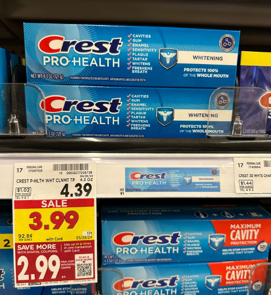 Crest Pro-Health Toothpaste Kroger Shelf Image