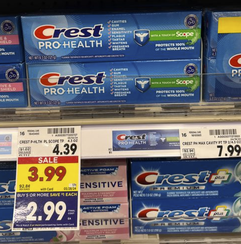 Crest Pro-Health Toothpaste Kroger Shelf image