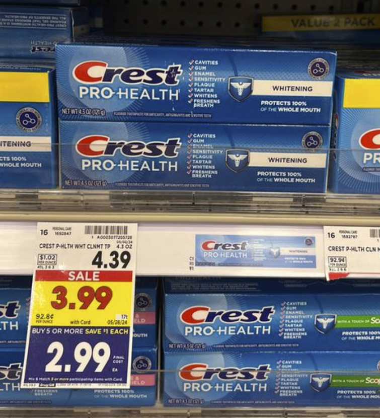 Crest Pro-Health Toothpaste Kroger Shelf image