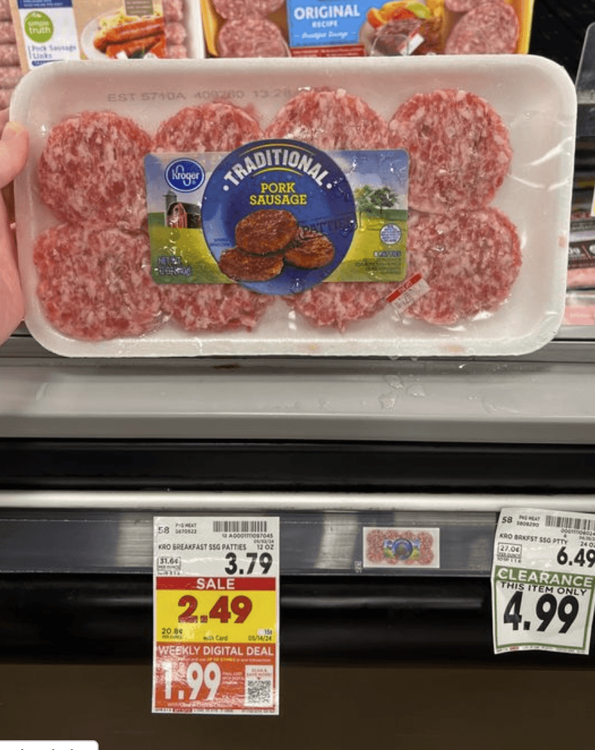 Kroger Breakfast Sausage (links and patties) are as low as $1.99 ...