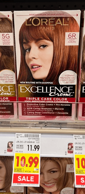 L'Oreal Excellence Hair Color Kroger Shelf Image