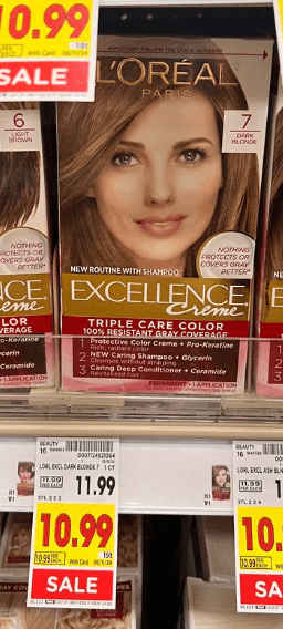 L'Oreal Excellence Hair Color Kroger Shelf Image