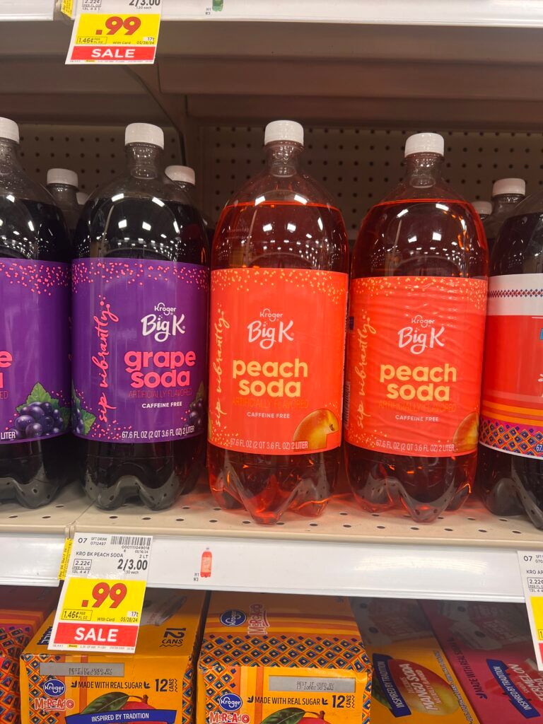Big K 2 liter Soda Bottles Kroger Shelf Image