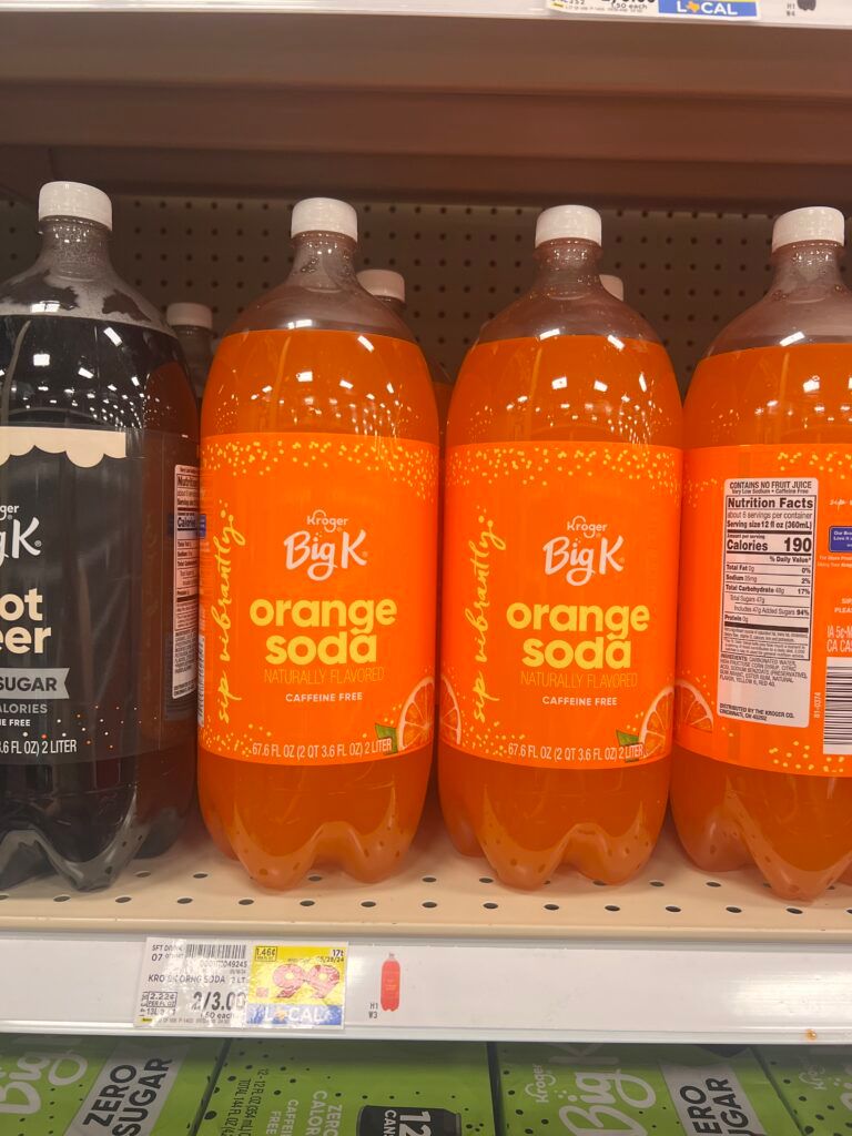 Big K 2 liter Soda Bottles Kroger Shelf Image