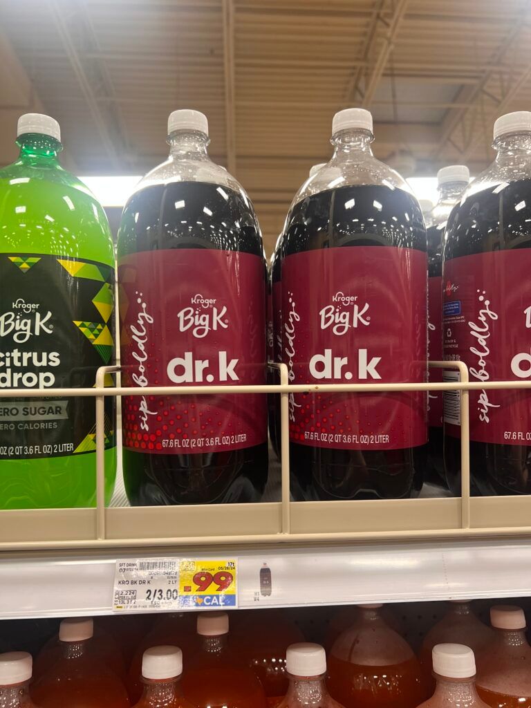 Big K 2 liter Soda Bottles Kroger Shelf Image