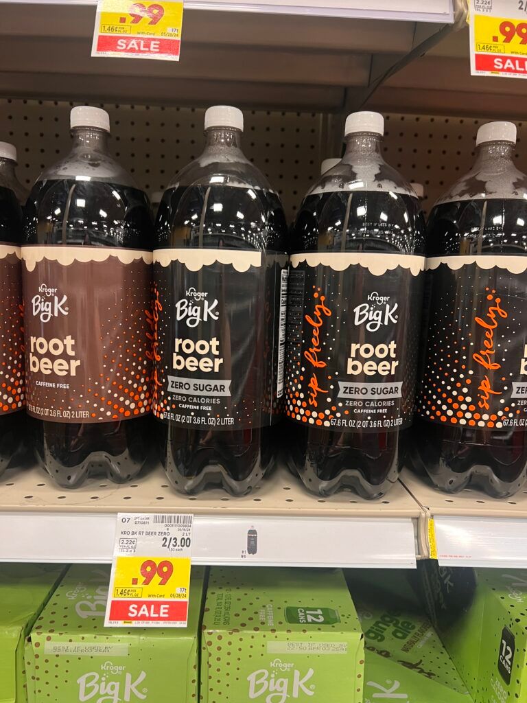 Big K 2 liter Soda Bottles Kroger Shelf Image