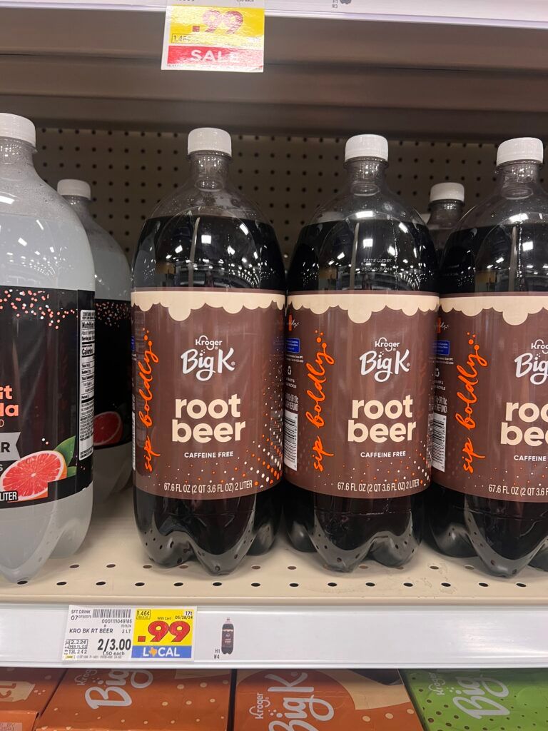 Big K 2 liter Soda Bottles Kroger Shelf Image