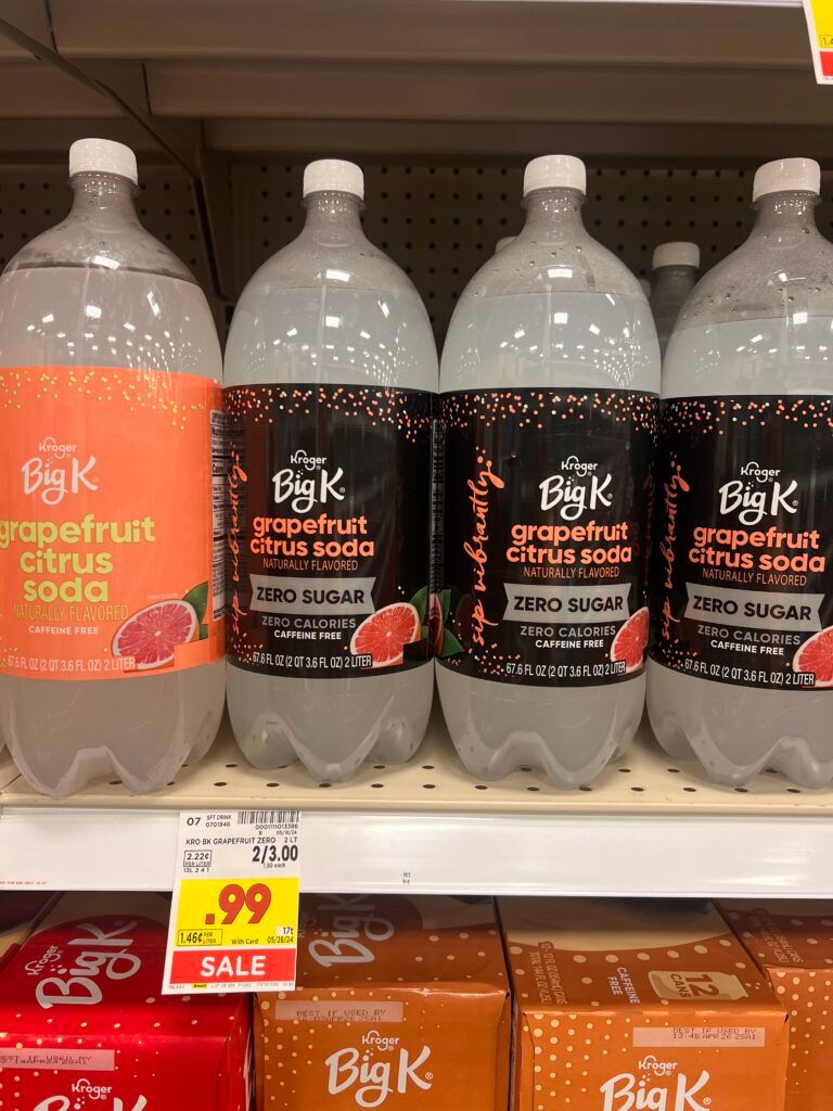 Big K 2 liter Soda Bottles Kroger Shelf Image